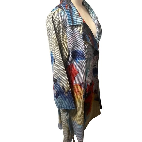 NWT RETRO 60S STYLE TRENCH JACKET BUTTON CLOSURE BELTED WAIST - Picture 9 of 13